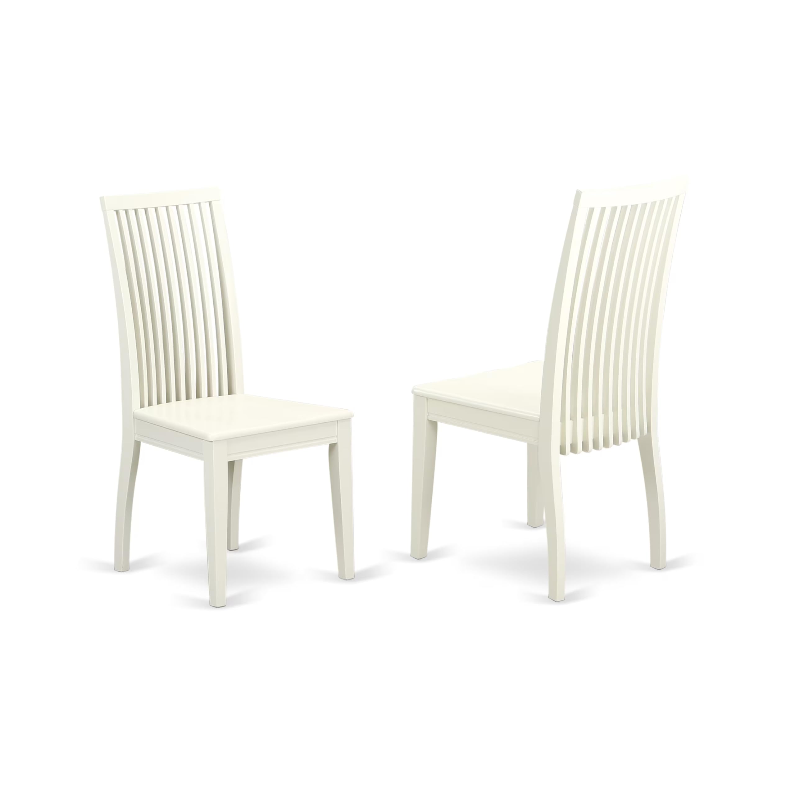 East West Furniture DMIP3-LWH-W 3-Piece Round Kitchen Table & Chairs Set with Drop Leaf - 42x42 Inch, Linen White - Perfect for Small Dining Rooms, Breakfast Nooks & Cozy Apartments