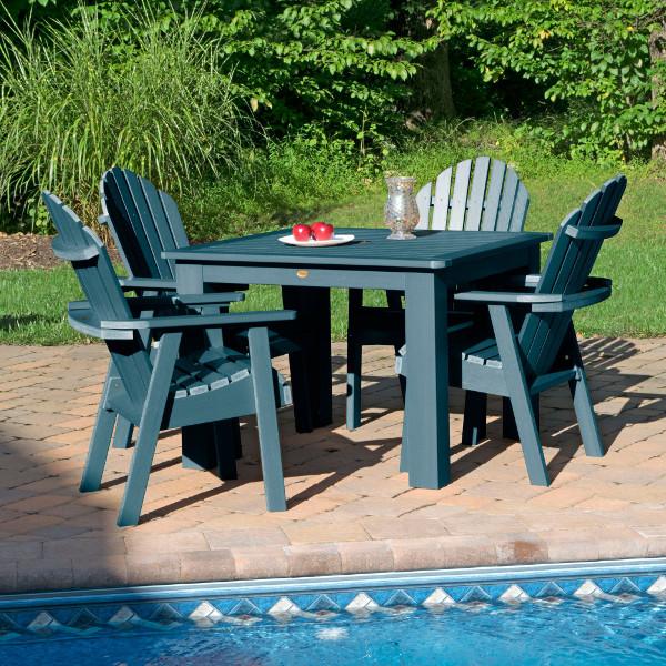 Hamilton Adirondack 5-Piece Square Outdoor Dining Set - Patio Furniture for Backyard, Garden, Deck & Poolside Dining