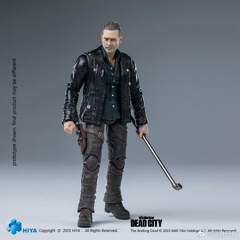 1/18 Scale HIYA 4-Inch Action Figure - The Walking Dead: Dead City Negan Collectible Toy - Perfect for Display, Gifts & Fans of Zombie Apocalypse Series