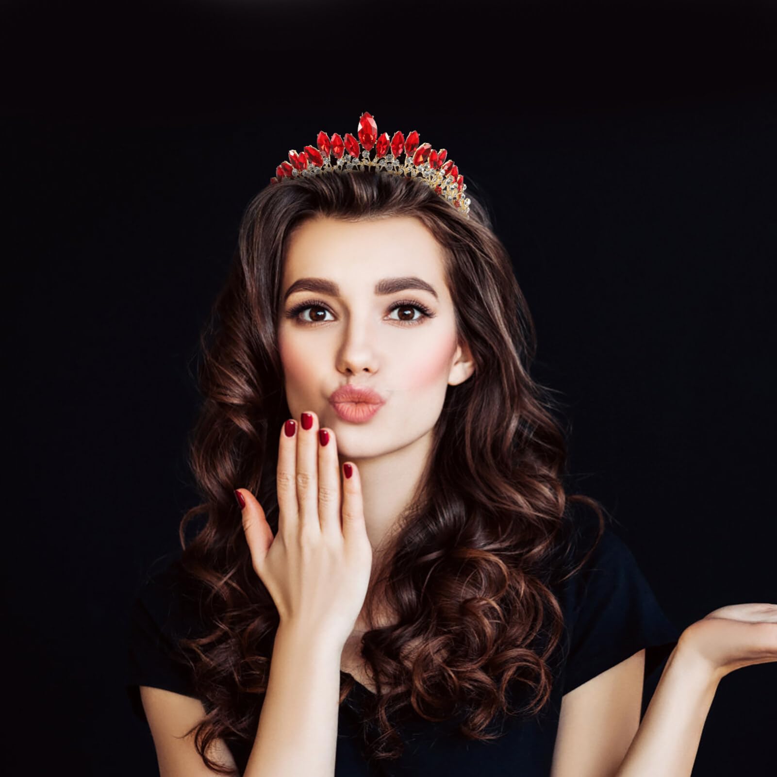 Minkissy Crystal Crown Hair Jewelry for Weddings | Bridal Hair Accessories for Bride & Bridesmaids | Rhinestone Headband for Bachelorette Parties, Cosplay & Special Occasions
