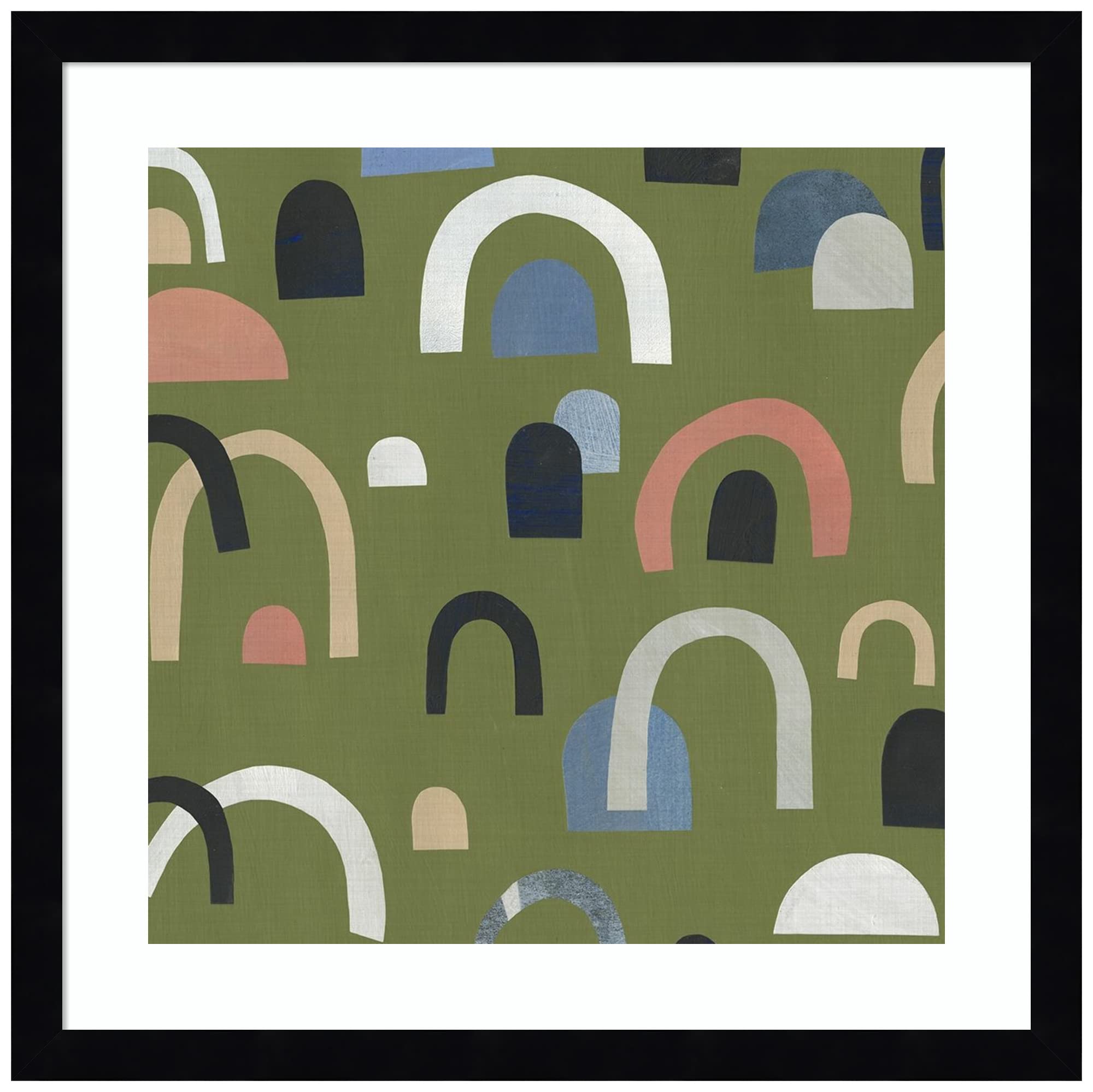 Emma Scarvey Over The Rainbow II Framed Wall Art Print - 17x17 Inches, Svelte Noir Black Wood Frame - Perfect for Living Room, Bedroom & Office Decor
