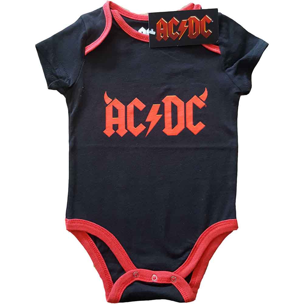 AC/DC Rock Band Baby Onesie - Soft Cotton Infant Bodysuit with Horns Design | Perfect for Concerts, Music Festivals & Rock-Themed Parties
