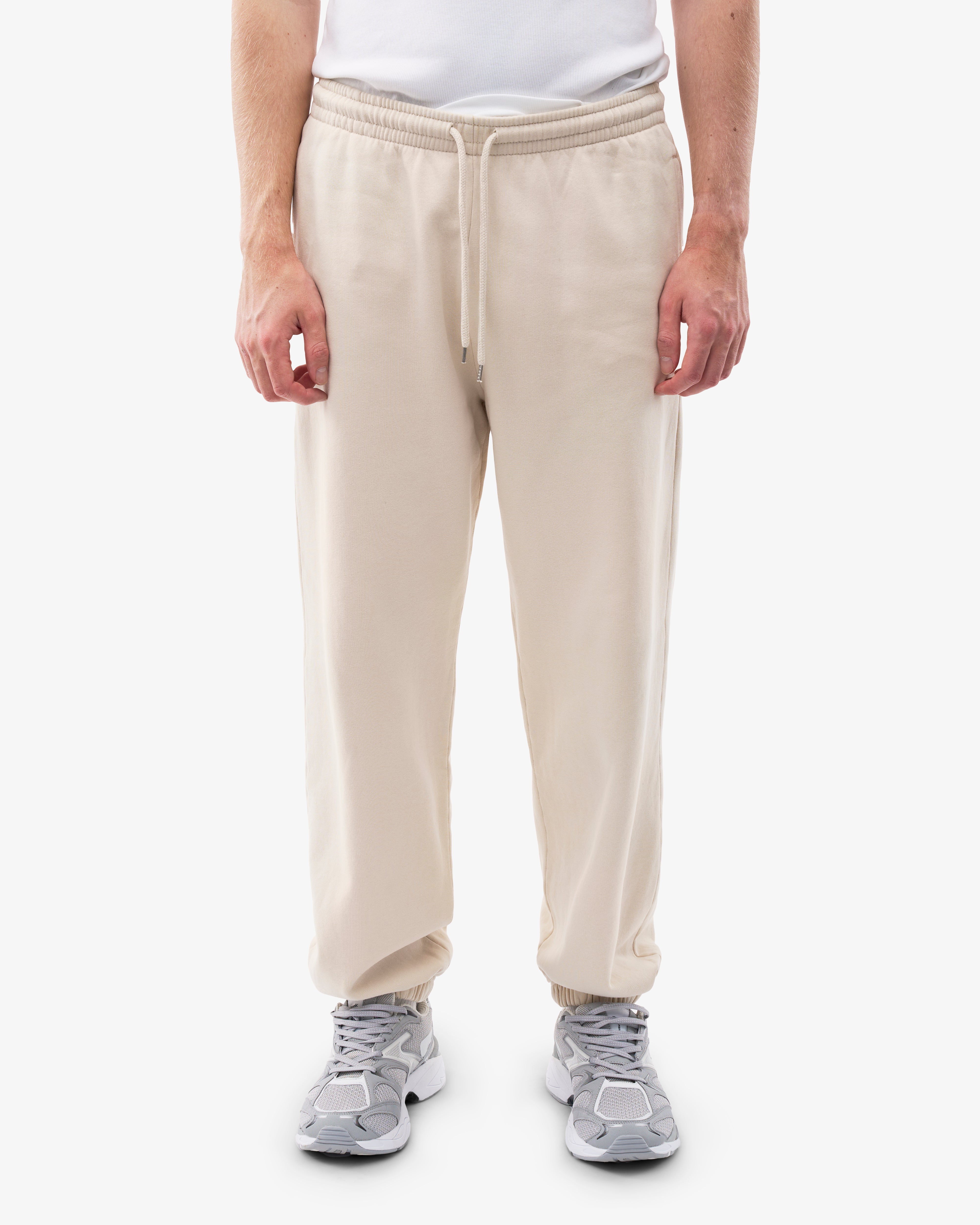 Organic Relaxed Sweatpants for Women - Soft Cotton Lounge Pants Ivory White - Perfect for Yoga, Home Comfort & Casual Wear