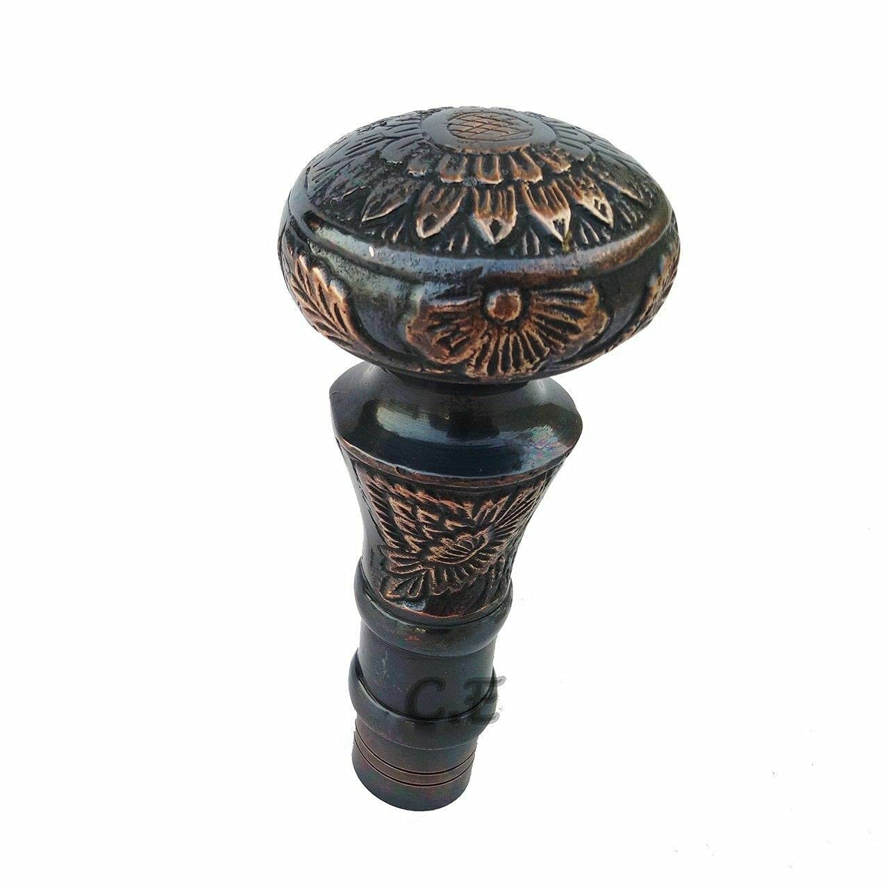 Antique Victorian Brass Walking Cane Handle - Vintage Style Walking Stick Knob by Eagle International - Perfect for Collectors, Costumes, and Historical Reenactments
