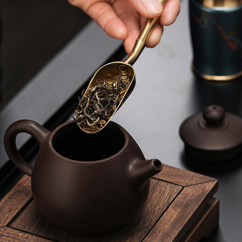 Premium Copper Tea Set - Handcrafted Tea Infuser, Strainer & Spoon for Loose Leaf Tea - Perfect for Home, Office & Gifting - Elegant Tea Accessories for Tea Lovers