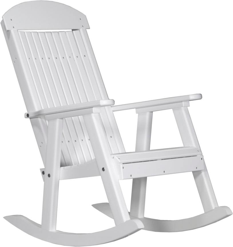 LuxCraft Premium Wooden Porch Rocking Chair - Comfortable Outdoor Rocker for Patio, Garden & Deck Relaxation