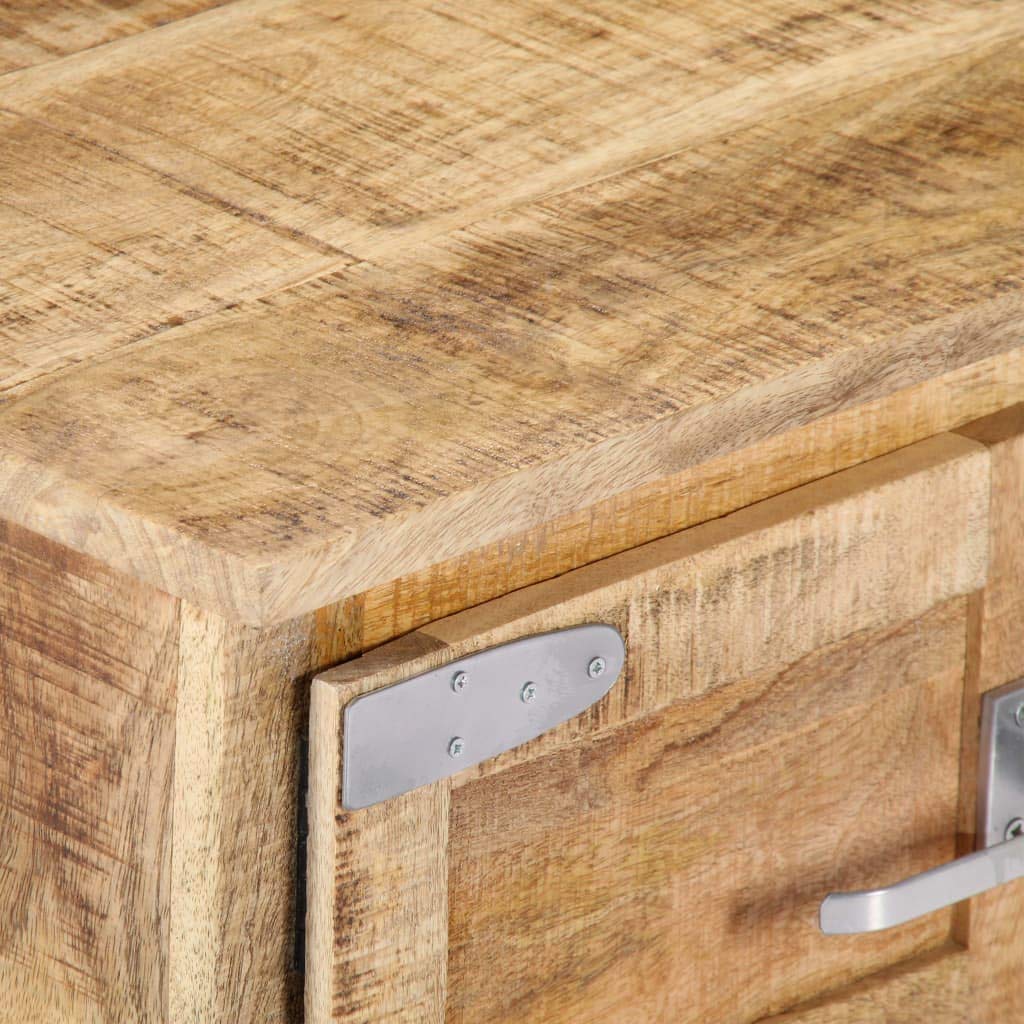 Solid Mango Wood Coffee Table with 2 Doors - 27.5