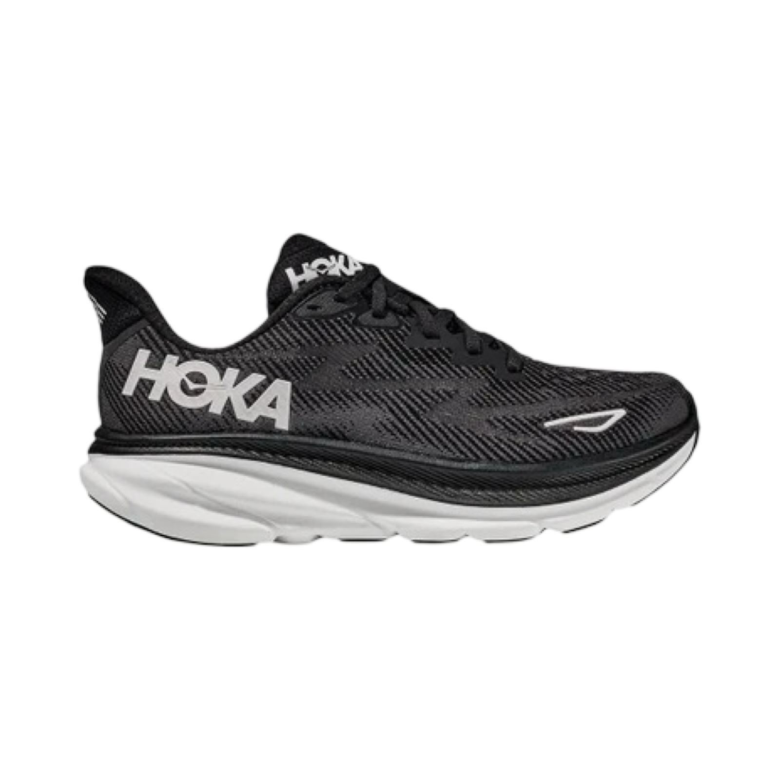 Hoka Clifton 9 Wide Men's Running Shoes - D Width Black & White | Lightweight Cushioned Sneakers for Jogging, Walking & Gym Workouts