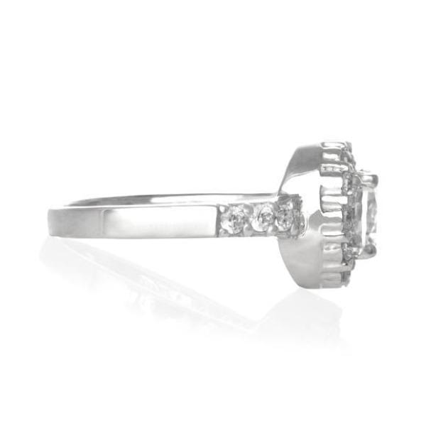 Elegant Clear Topiary Crown Ring for Women - Vintage Crystal Leaf Wedding Bridal Jewelry - Perfect for Engagement, Prom, and Special Occasions