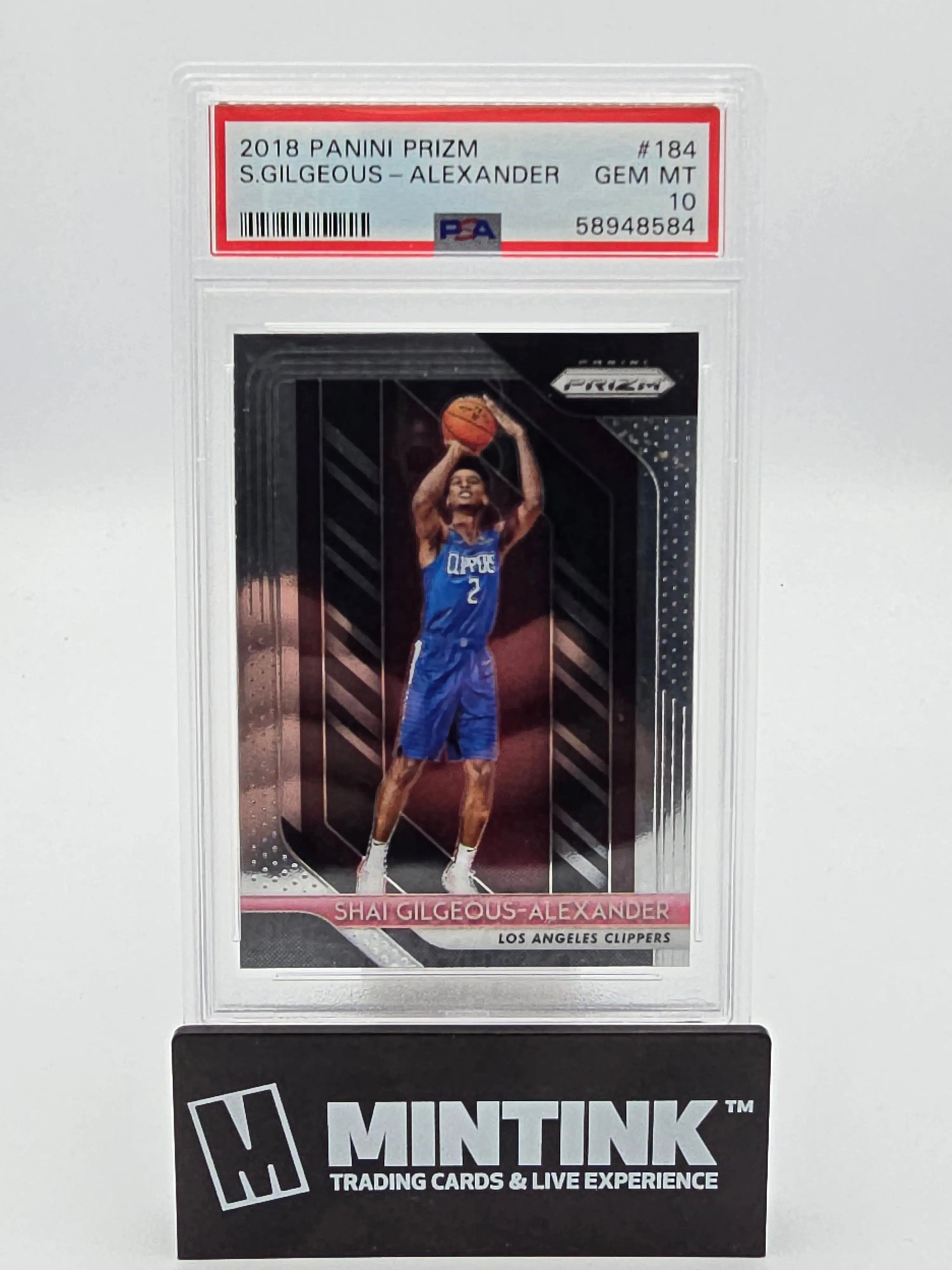 2018 Panini Prizm Basketball Shai Gilgeous-Alexander Rookie Card PSA 10 Gem Mint #184 - Perfect for NBA Collectors & Investment
