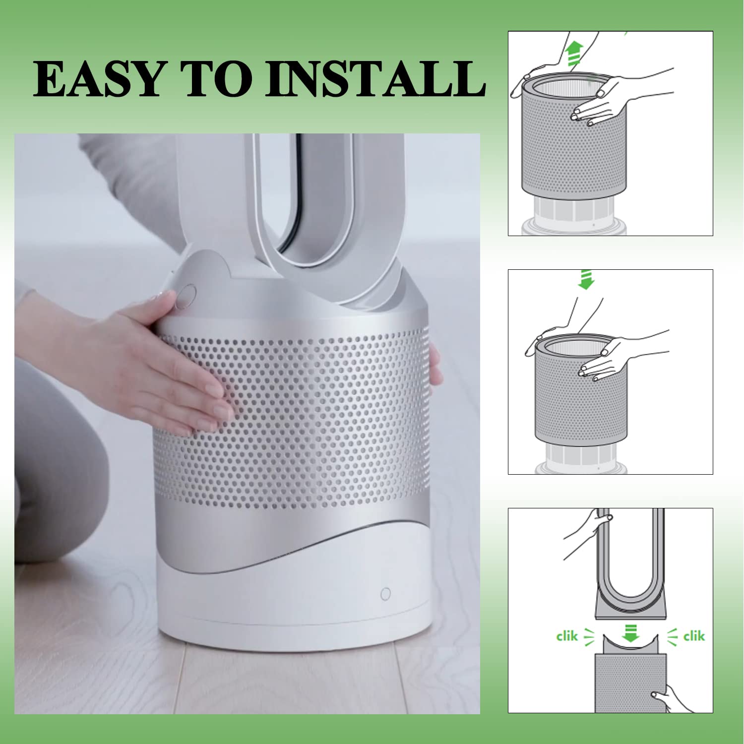 Dyson DP01 DP02 Desk Air Purifier Replacement Filter (Part #968125-03) - HEPA Filter for Cleaner Air at Home & Office