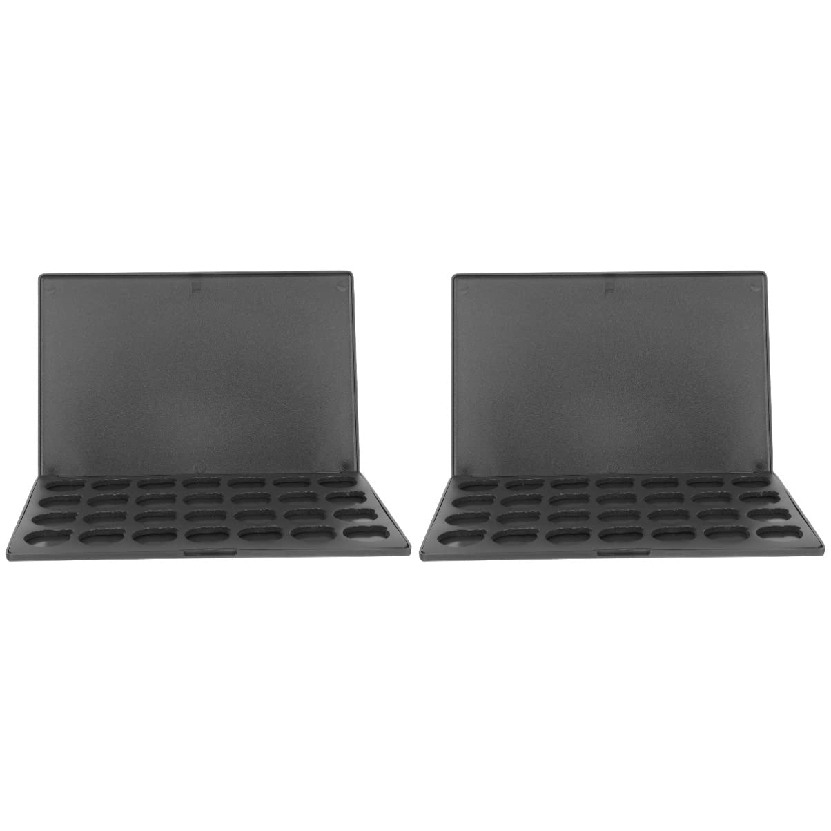 Lurrose Black Magnetic Eyeshadow Empty Pans - 2 Pack Refillable Eyeshadow Palette & Blush Container for Professional Makeup Artists | Perfect for Travel, DIY Makeup, and Organizing Cosmetics