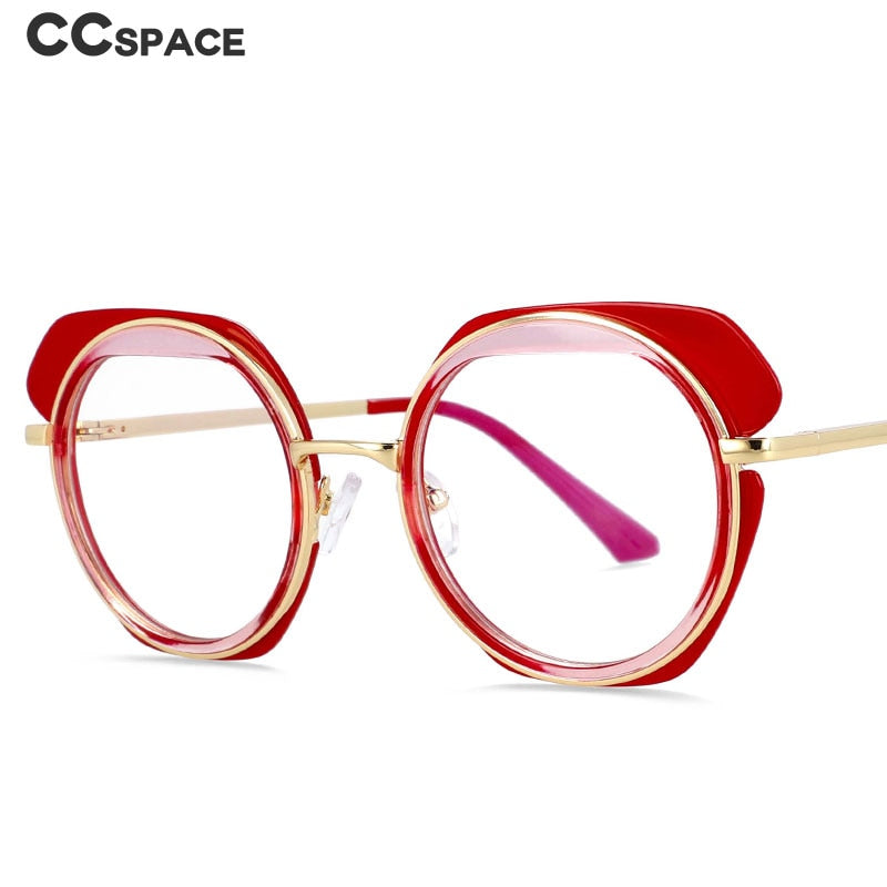 CCspace Unisex Full Rim Round TR90 Titanium Eyeglasses 54171 - Lightweight & Durable Glasses for Work, Reading & Everyday Use
