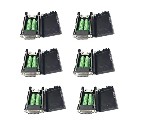 DB15 D-Sub Solderless Breakout Terminal Block Connector Kit (6PCS Female) - Perfect for DIY Electronics, Arduino Projects & Industrial Control Systems