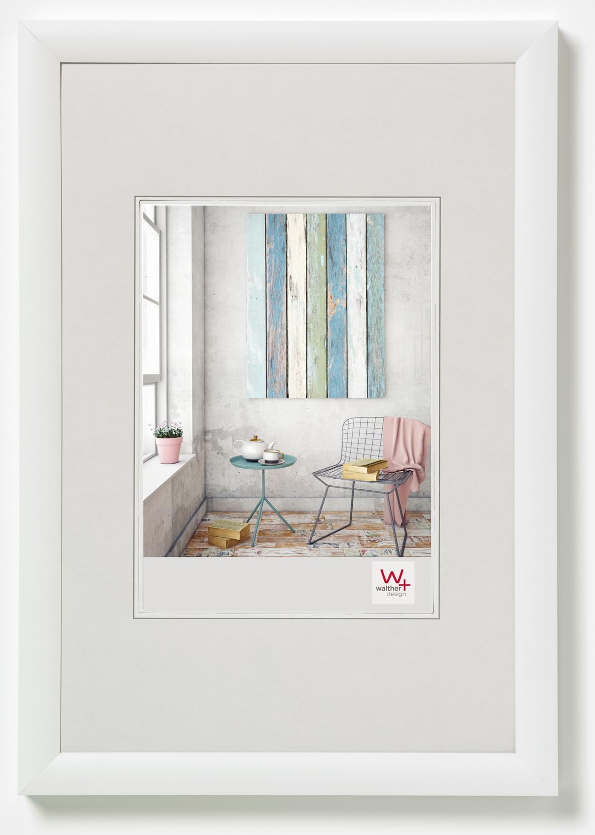10 x 15 cm White Plastic Picture Frame - Trendy Modern Photo Display for Wall Decor, Tabletop, Office & Home (KP015W)