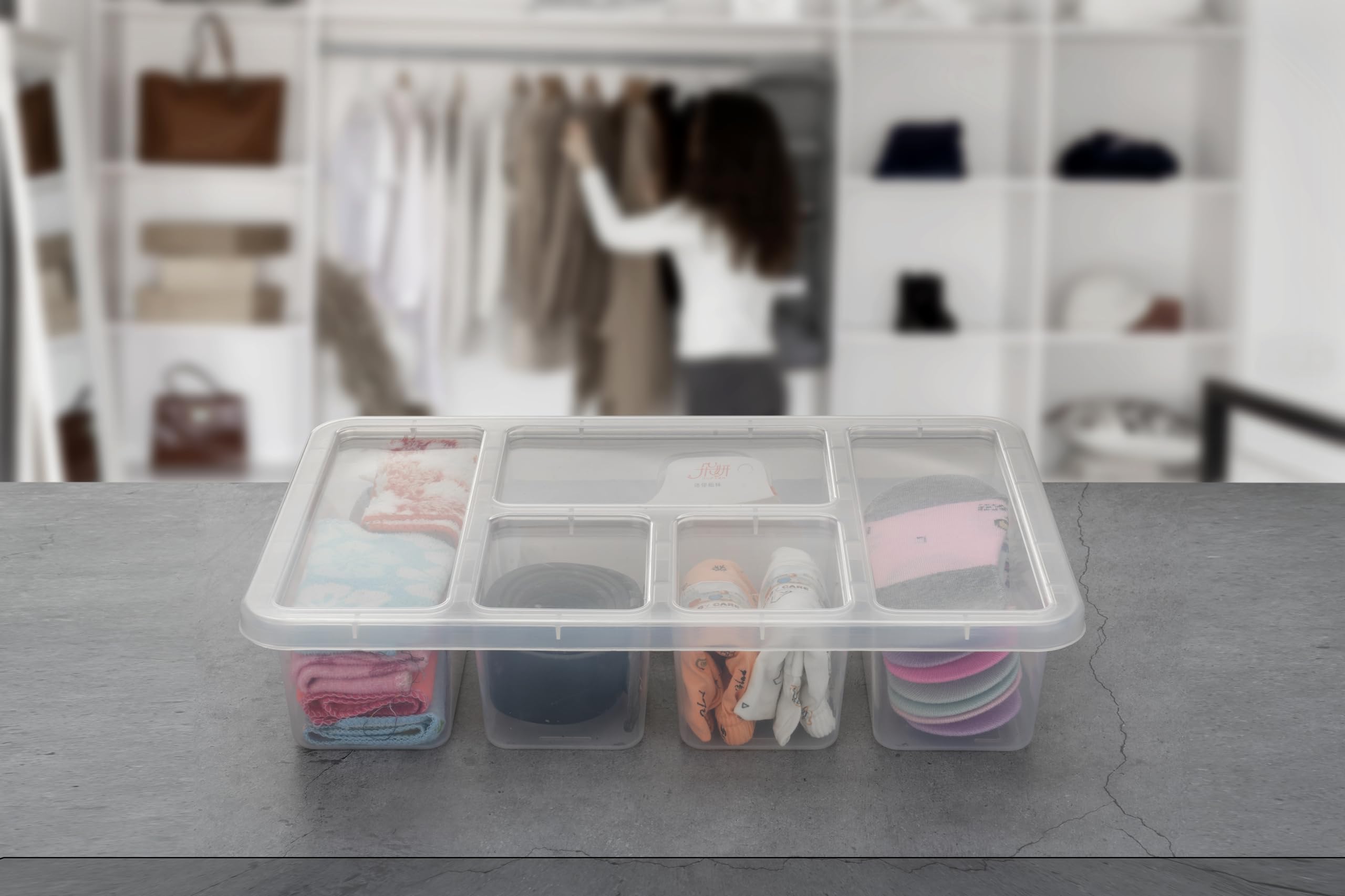 BPA-Free Plastic Airtight Food Storage Containers Set - 5 Compartment Fridge Organizer for Fresh Fruits, Vegetables, Meat & Fish | Kitchen & Pantry Organization | Meal Prep & Leftovers Storage