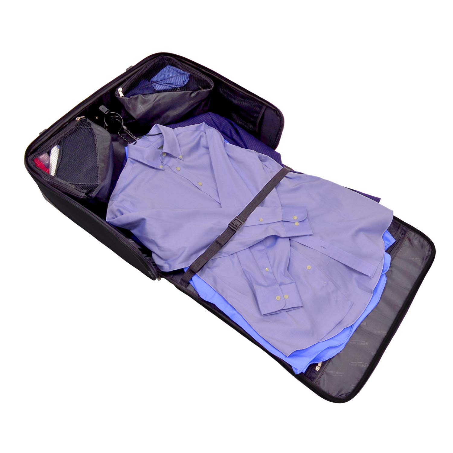 Travel Select Amsterdam Business Rolling Garment Bag - Black One Size Carry-On Luggage for Business Trips & Formal Events