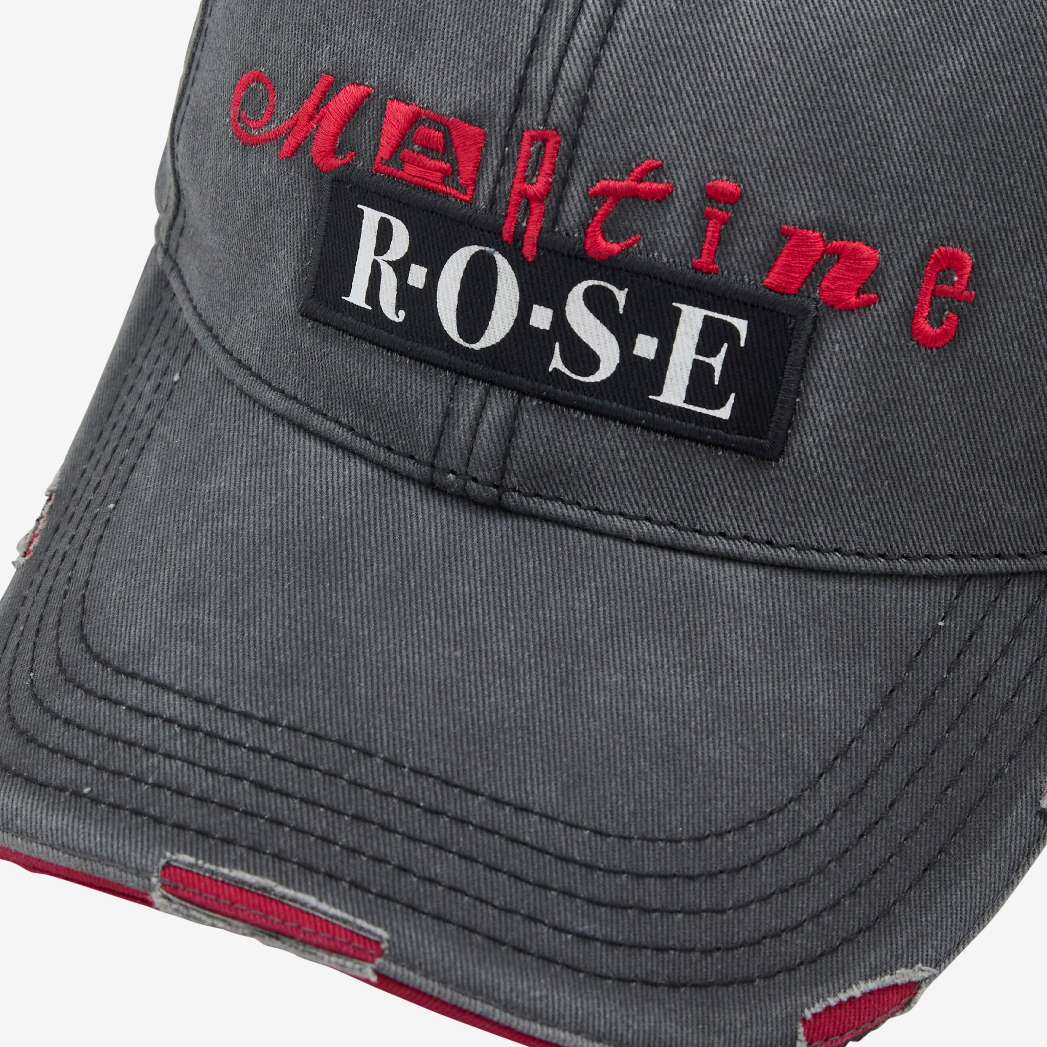 Roll Back Cap in Grey & Red - Stylish Adjustable Baseball Hat for Men & Women - Perfect for Outdoor Sports, Casual Wear, and Sun Protection