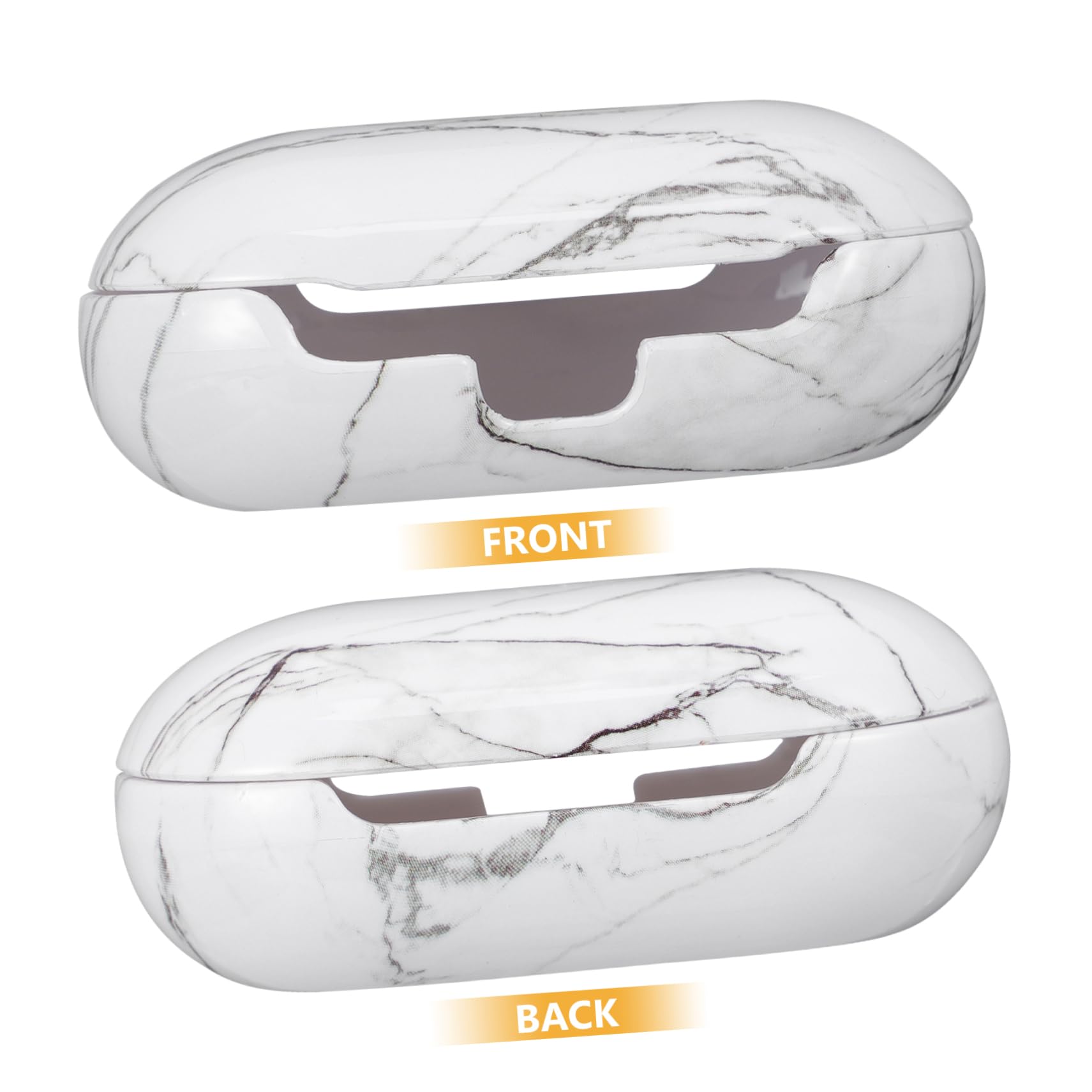 Hemobllo 3 Pack Marble Pattern Headphone Case Cover - Protective Shell for Wireless Headphones with Charging Port Access - White (Perfect for Travel, Gym & Daily Use)