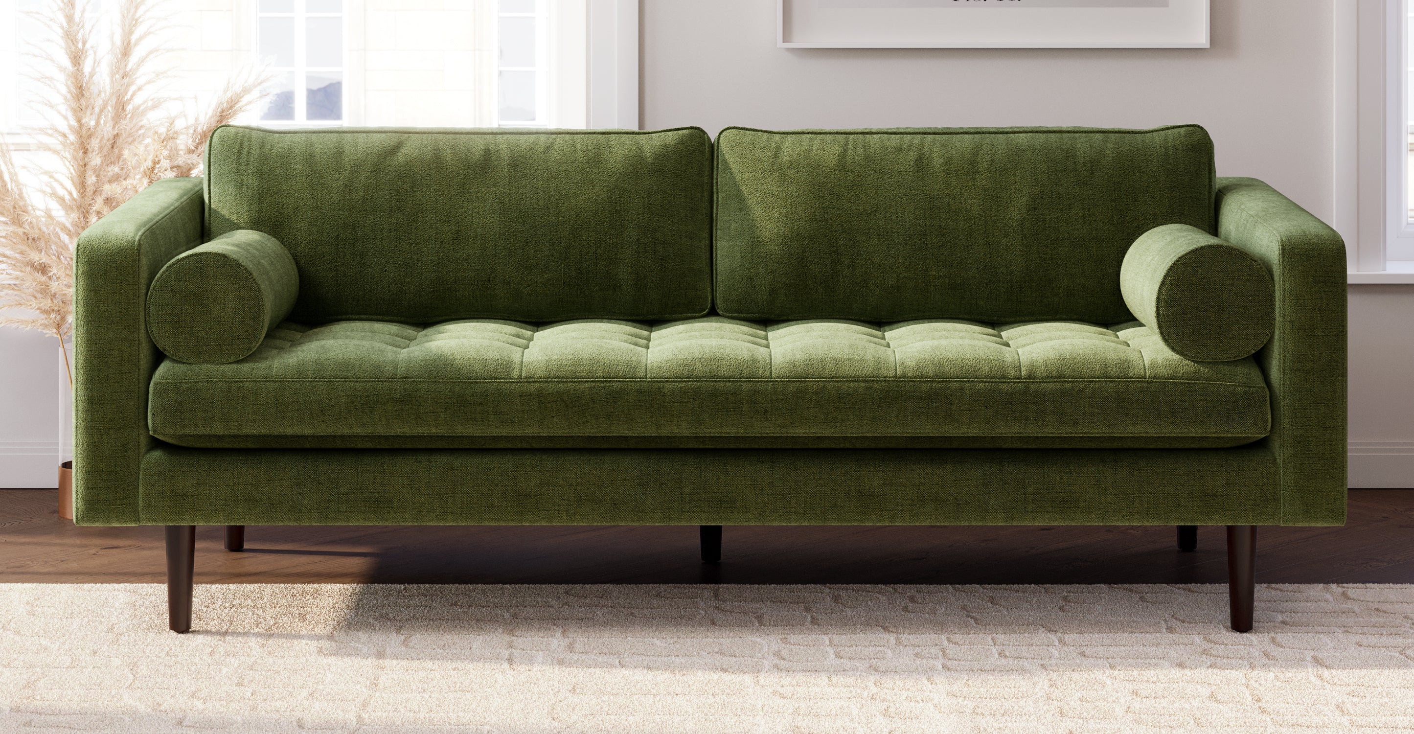 Luxury Napa Velvet Sofa - Modern Plush Upholstered Couch for Living Room, Bedroom & Lounge - Soft & Comfortable Seating for Home Decor & Relaxation
