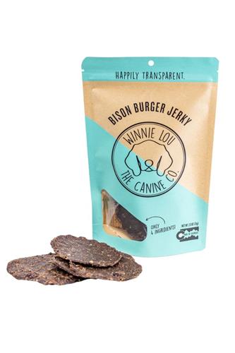 Premium Bison Burger Jerky Dog Treats - All-Natural, High-Protein, Grain-Free - Perfect for Training, Rewards & Outdoor Adventures