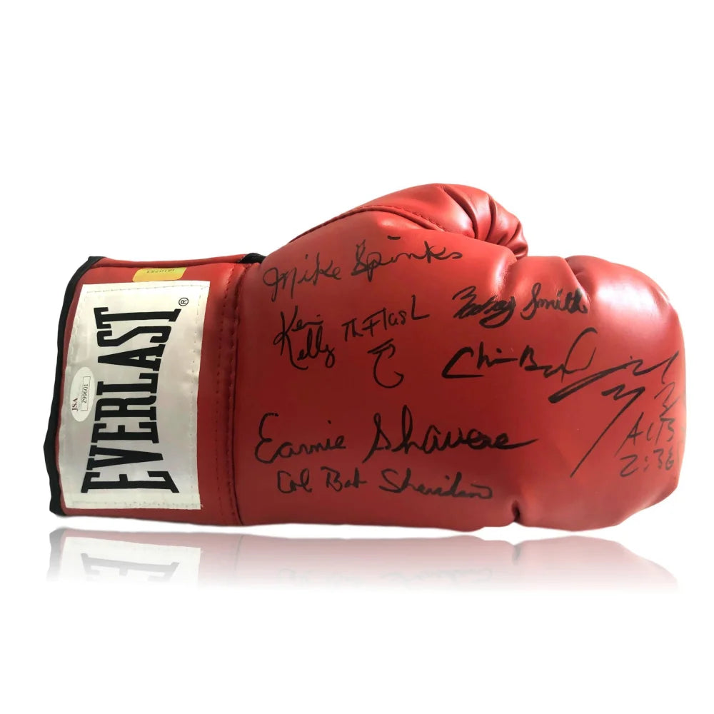 Authentic Boxing Legends Multi-Signed Glove with JSA COA - Spinks, Byrd, Manfredy, Brewster, Smith +5 More - Perfect for Collectors, Sports Memorabilia Displays & Boxing Fan Gifts