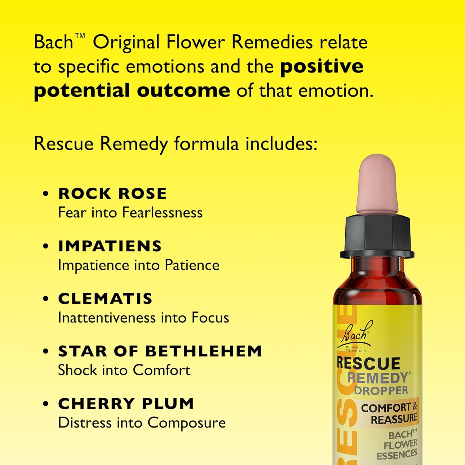 Bach Rescue Remedy Natural Stress Relief Drops - 10ml Herbal Flower Essence for Anxiety & Emotional Balance - Perfect for Travel, Work & Daily Stress Management