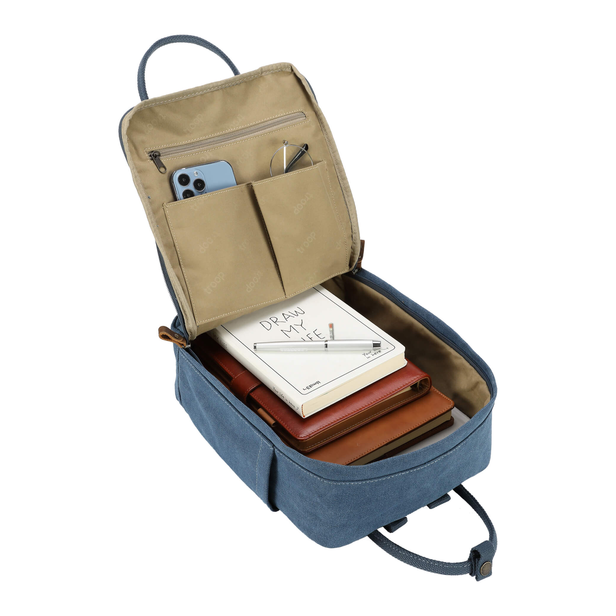 TRP0550 Troop London Classic Canvas Daypack - Lightweight Small Backpack for Men & Women | Perfect for School, Travel, and Everyday Use