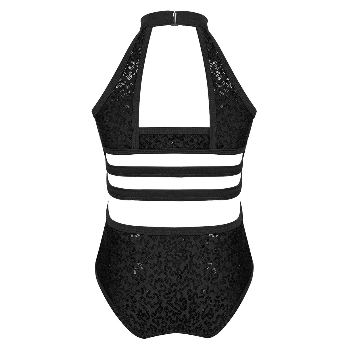 Sparkly Girls Ballet Leotard with Sequins & Strappy Back - Dance Gymnastics Bodysuit for Ballerina Training & Performance (Ideal for Recitals, Competitions & Dance Classes)
