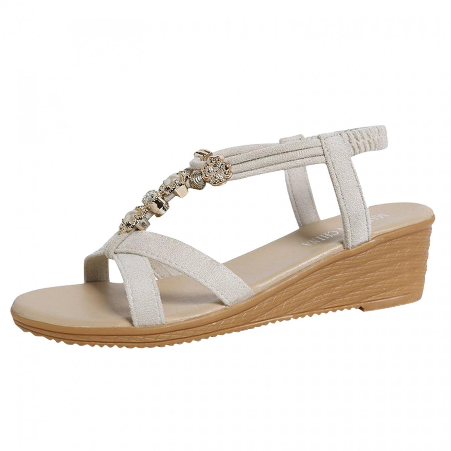 Women's Dressy Summer Sandals - Roman Open Toe Ankle Strap Block Heel Thick Sole Comfortable Casual Shoes for Beach, Vacation & Outdoor Activities