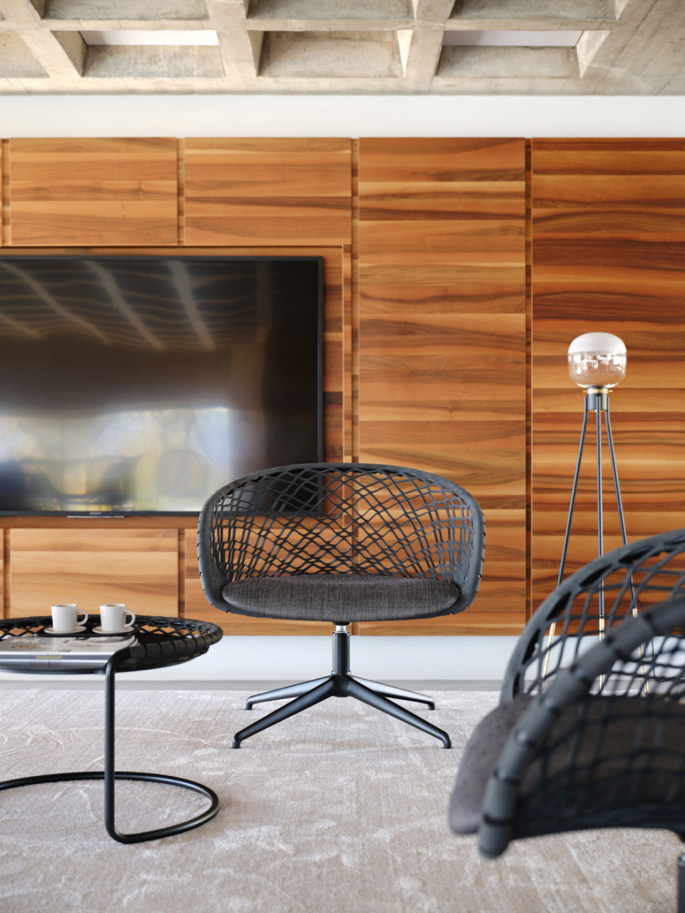Midj P47 AP GX TS_CU Modern Swivel Lounge Chair - 360° Rotating Ergonomic Design for Living Room, Office, or Reading Nook