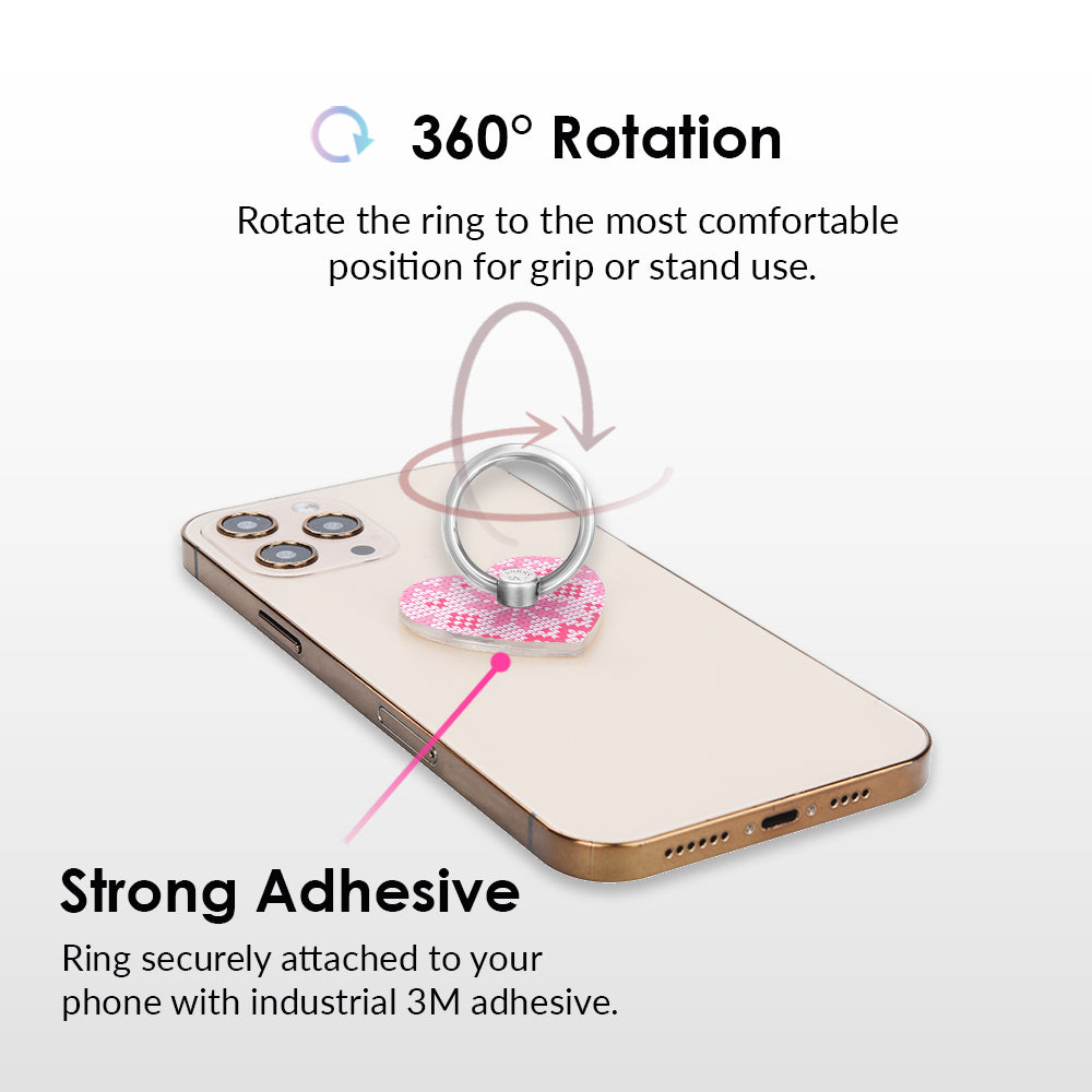 Bubble Gum Pink Sweater Phone Ring Holder - Cute & Stylish Grip for Smartphones - Perfect for Selfies, Videos, and Secure One-Handed Use