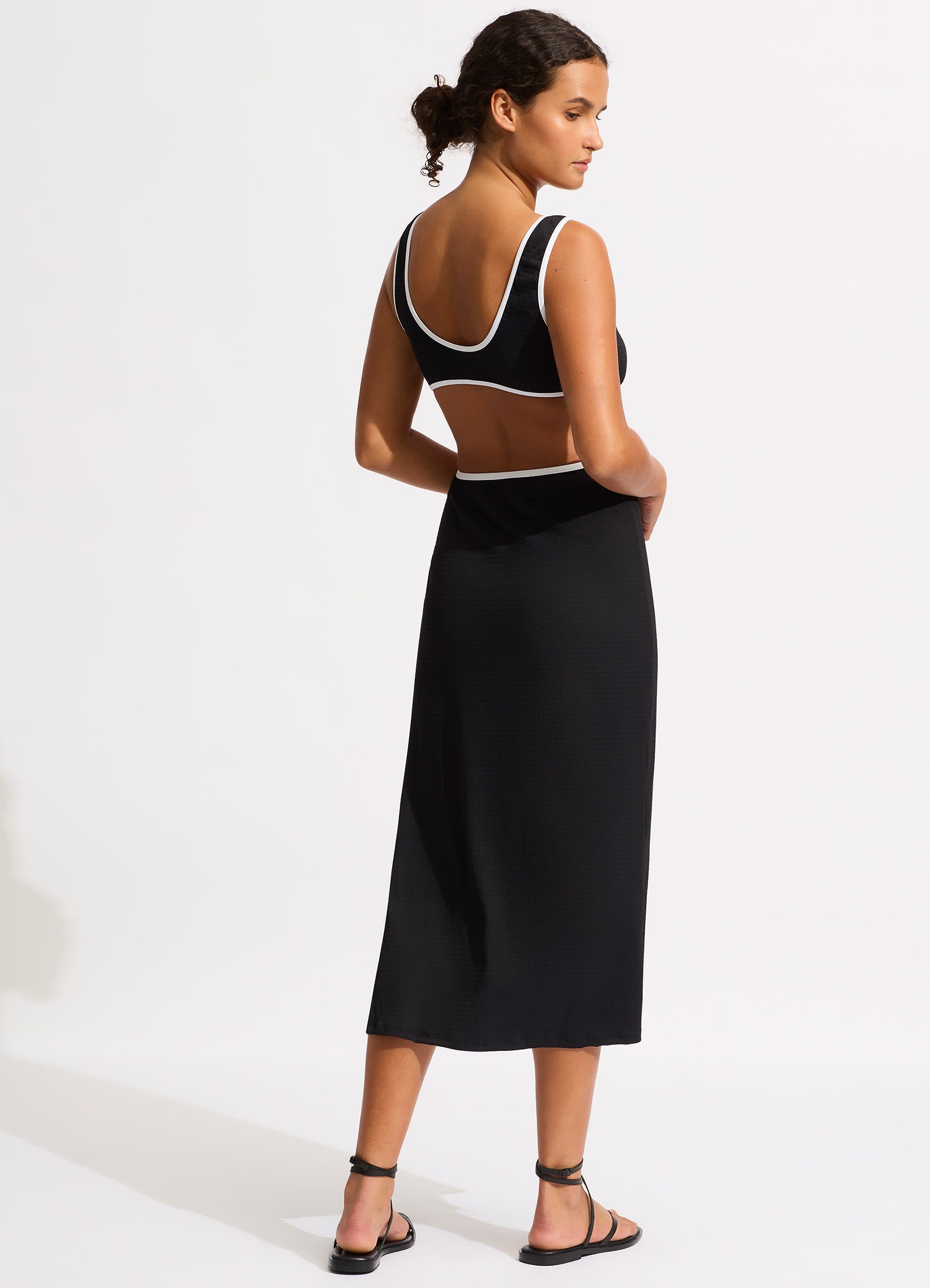 Beach Bound Beach Boidi Midi Dress - Black | Flowy Summer Dress for Women | Perfect for Beach Vacations, Pool Parties & Tropical Getaways