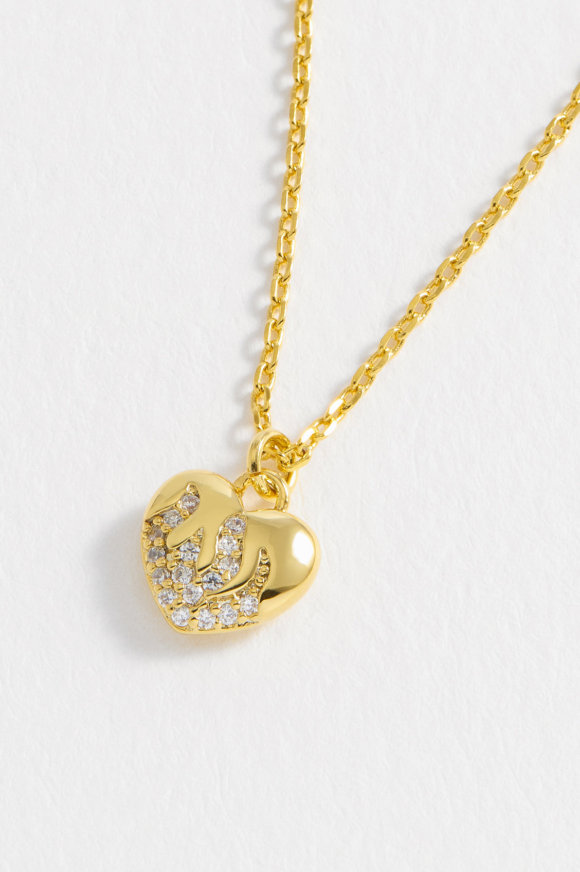CZ Flame Heart Pendant Necklace - Elegant Cubic Zirconia Jewelry for Women | Perfect for Valentine's Day Gifts, Anniversary Presents & Romantic Occasions