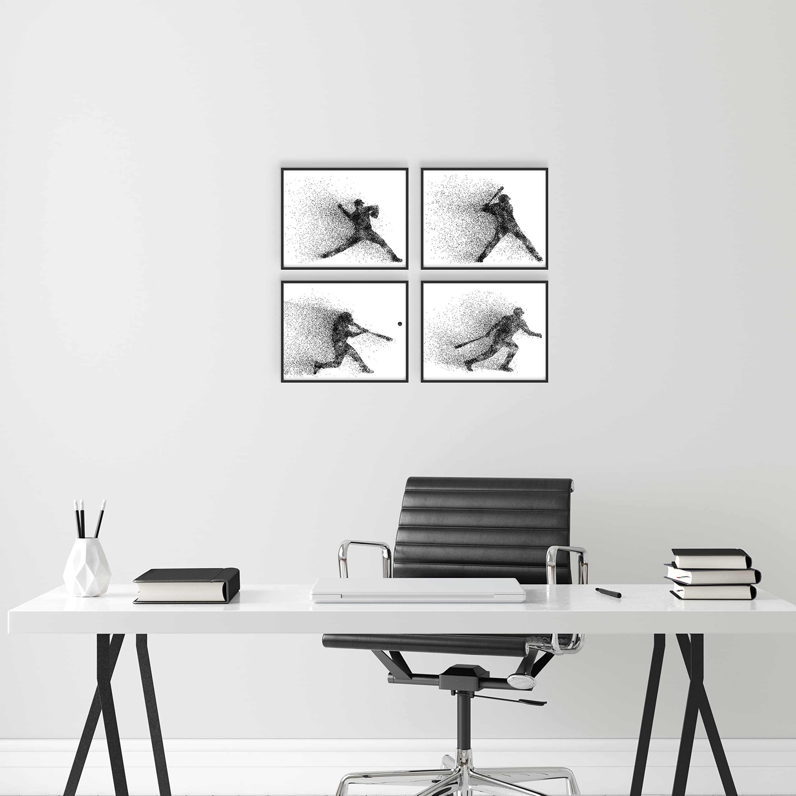 Summit Designs Baseball Wall Art Prints - Set of 4 (8x10) Unframed Baseball Posters for Men, Kids & Teens - Perfect for Bedroom, Man Cave & Boys Room Decor - Sports Themed Home Decor for Baseball Fans & Gift Ideas
