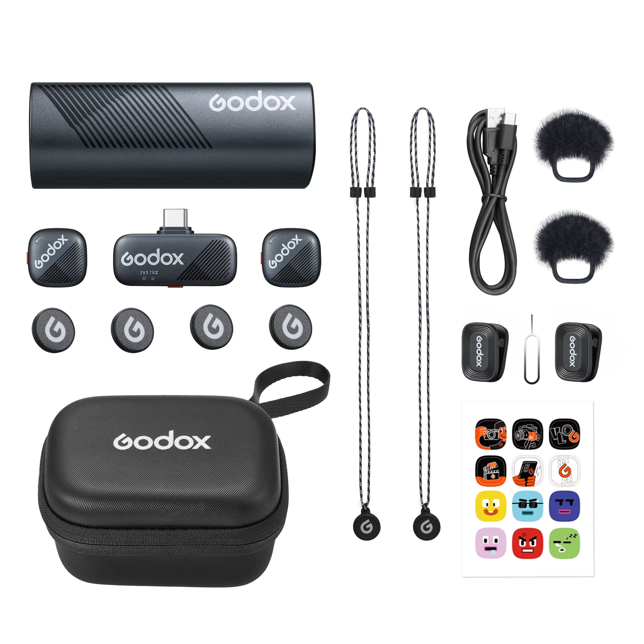 2.4GHz Wireless USB C Microphone System Kit with Charging Case - Professional Studio Recording, Podcasting, Gaming & Live Streaming Accessories