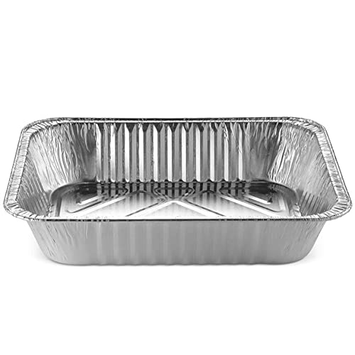 9 x 13 Inch Half Size Disposable Aluminum Pans Without Lids - 250 Pack of Durable & Eco-Friendly Food Storage Containers for Baking, Cooking, Meal Prep, and Leftovers - Keep Food Fresh Longer for Parties, BBQs, and Catering