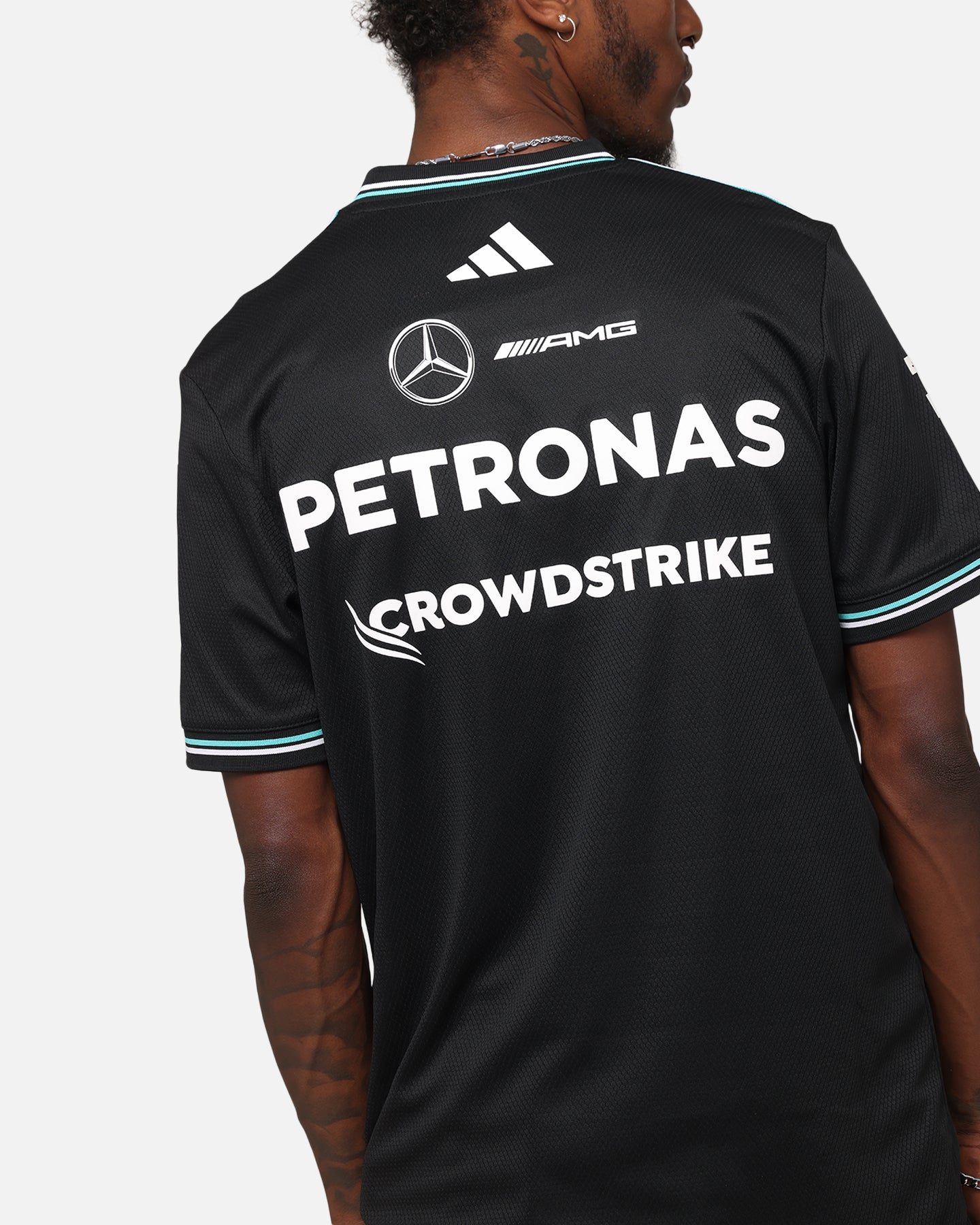 Adidas x Mercedes AMG Petronas Formula One F1 2025 Authentic Drive T-Shirt - Black | Official Motorsport Fan Apparel for Racing Enthusiasts