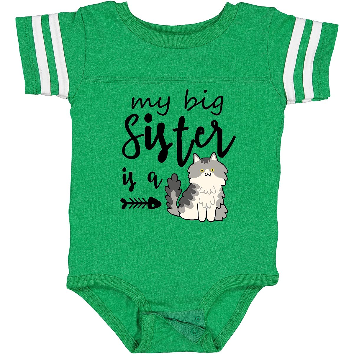 Inktastic My Big Sister is a Cat Baby Bodysuit - Cute Cat-Themed Onesie for Newborns & Infants - Perfect for Sibling Photos, Family Matching Outfits & Baby Showers