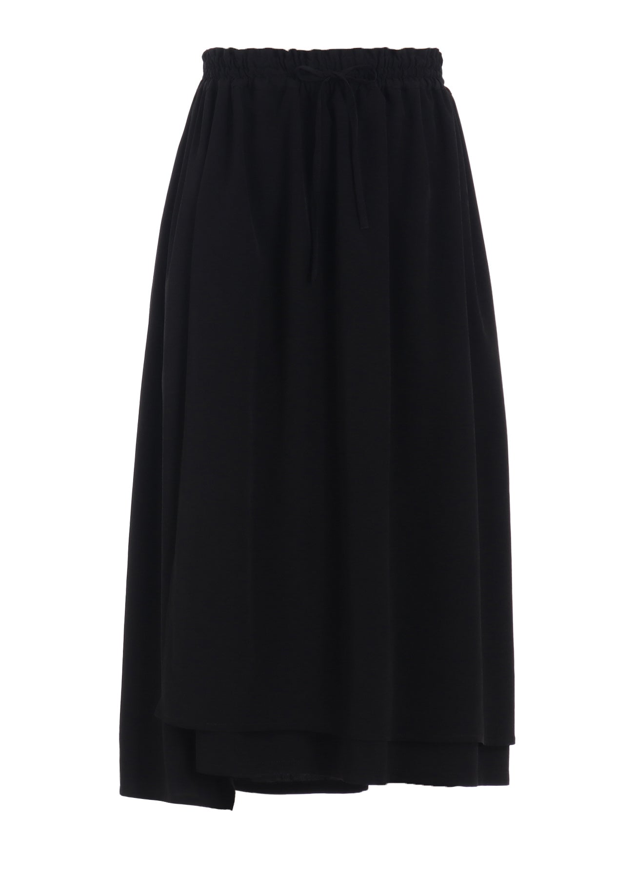 Elegant Crepe de Chine Double Gather Skirt - Flowy A-Line Midi Skirt for Women, Perfect for Office, Party & Casual Wear