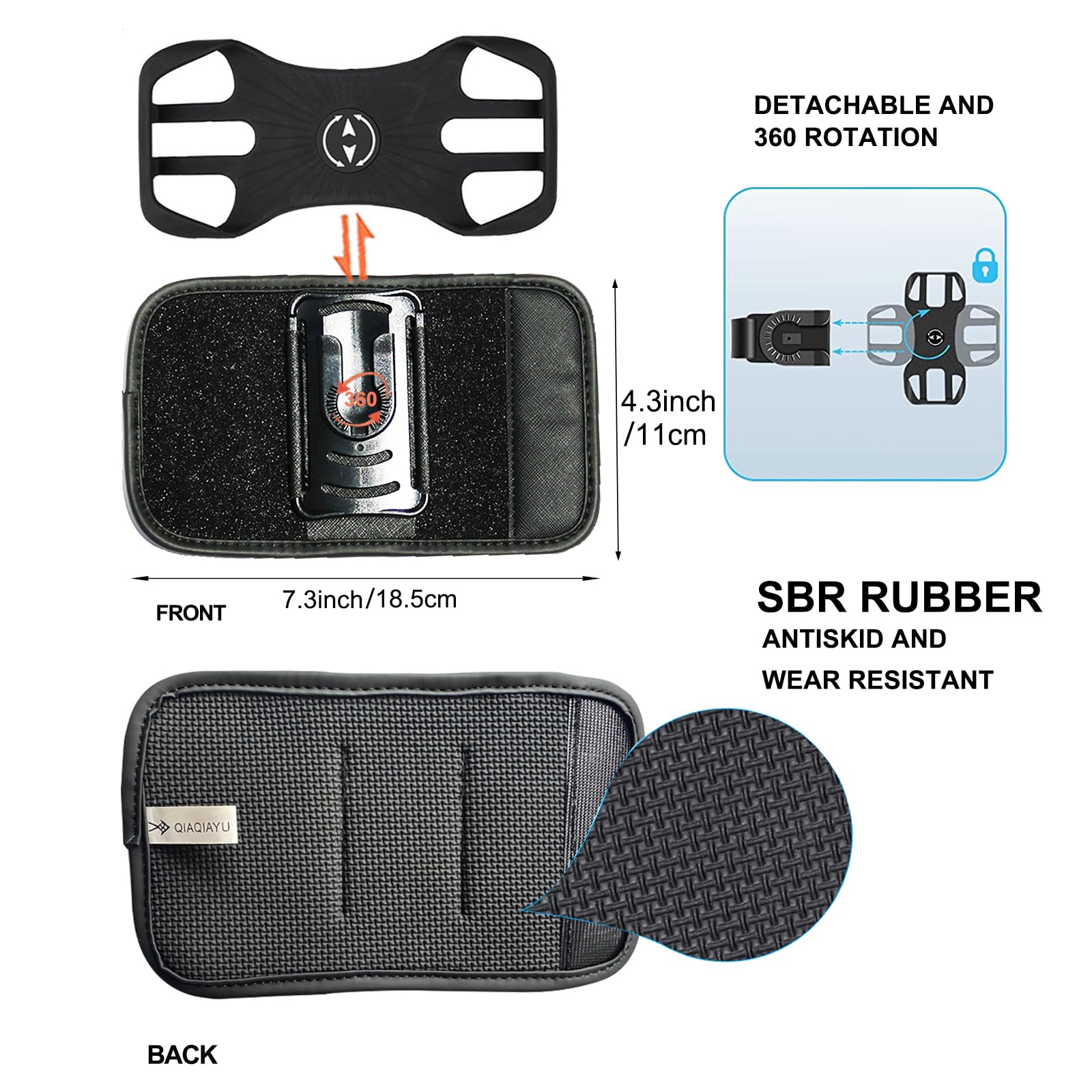 Adjustable Detachable Phone Holder for Backpack Strap - Universal Smartphone Mount for Hiking, Travel & Outdoor Activities - Secure Hands-Free Phone Accessory for iPhone & Android Devices