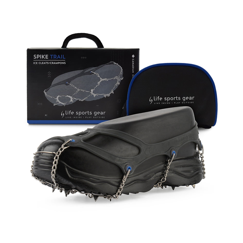 Life Sports Gear Spike Trail Ice Cleats - Non-Slip Traction for Hiking, Running & Winter Walking on Snow & Ice