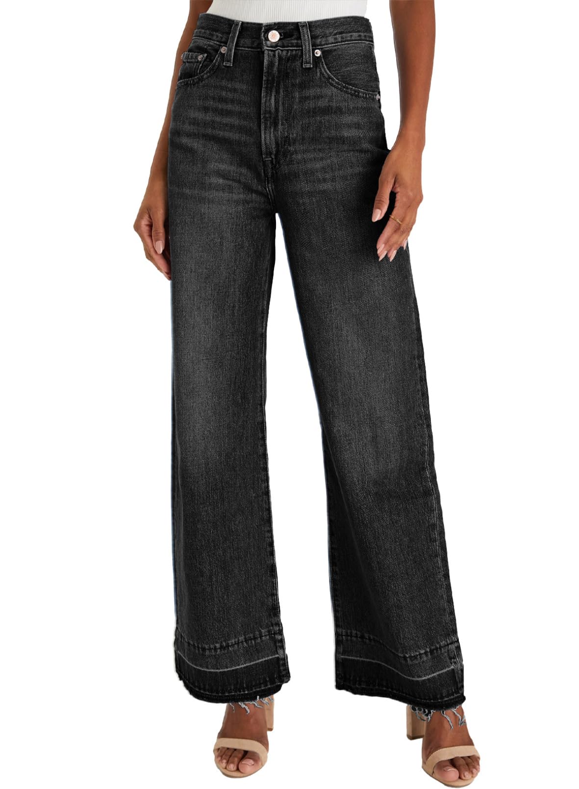 Stylish Women's High Waisted Wide Leg Jeans - Trendy Straight Denim Pants for Casual Outfits & Streetwear Fashion | Perfect for Everyday Wear, Office Style & Weekend Outings