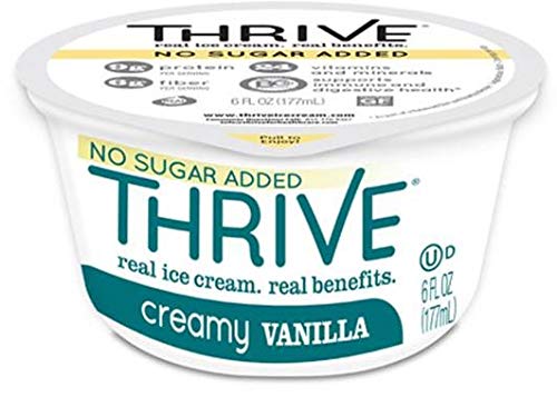 Thrive Frozen Nutrition No Sugar Added Creamy Vanilla Ice Cream - 6 oz Cups (24 Pack) | Keto-Friendly Dessert for Diabetics & Weight Management | Perfect for Parties, Snacking & Healthy Treats