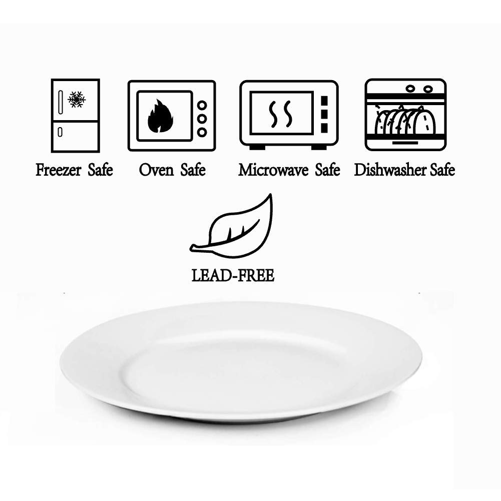 6-Piece White Round Dinner Plate Set (7.5 Inch) - Perfect for Salads, Desserts, Parties, Home Kitchen & Restaurant Use - Ideal Christmas Gift for Hosts & Food Lovers