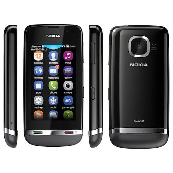 Nokia Asha 311 Unlocked GSM Cell Phone - Dark Gray | Dual SIM, 3G Smartphone for International Travel & Business Use