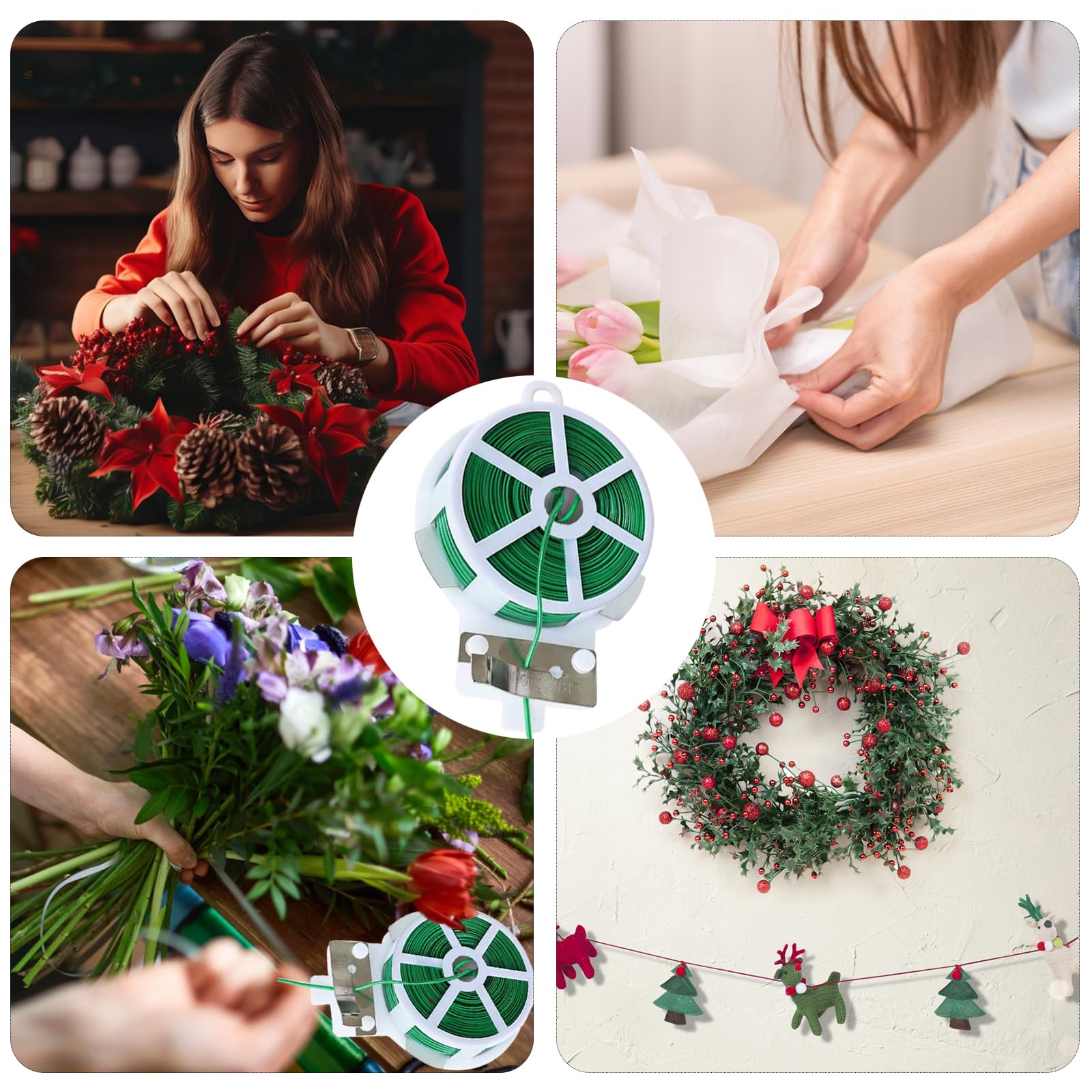 100m (328 Feet) Green Reusable Twist Ties for Plants with Cutter - Garden Plant Ties for Tomatoes, Flowers & Climbing Plants | Perfect for Gardening, Vine Support & Plant Training