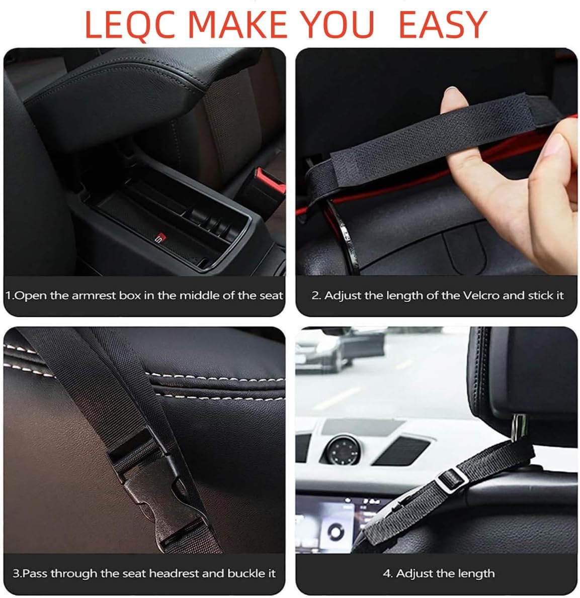 Universal PU Leather Car Seat Organizer - Hanging Handbag & Purse Holder Between Seats, Backseat Storage Net for Kids & Pets - Perfect for Road Trips, Commuting & Family Travel Accessories