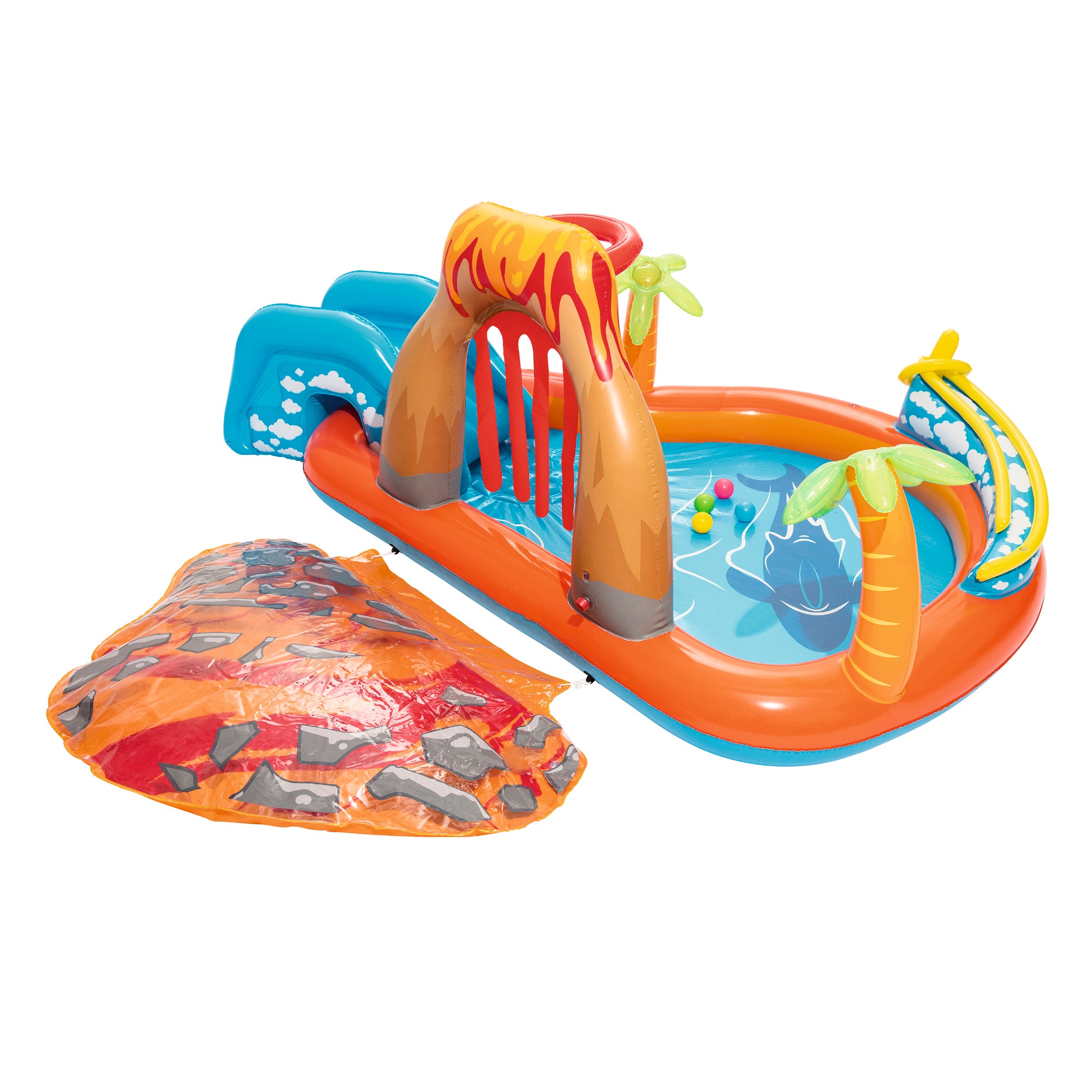 Bestway Lava Lagoon Inflatable Water Park for Kids - Family Backyard Splash Play Center for Summer Outdoor Fun