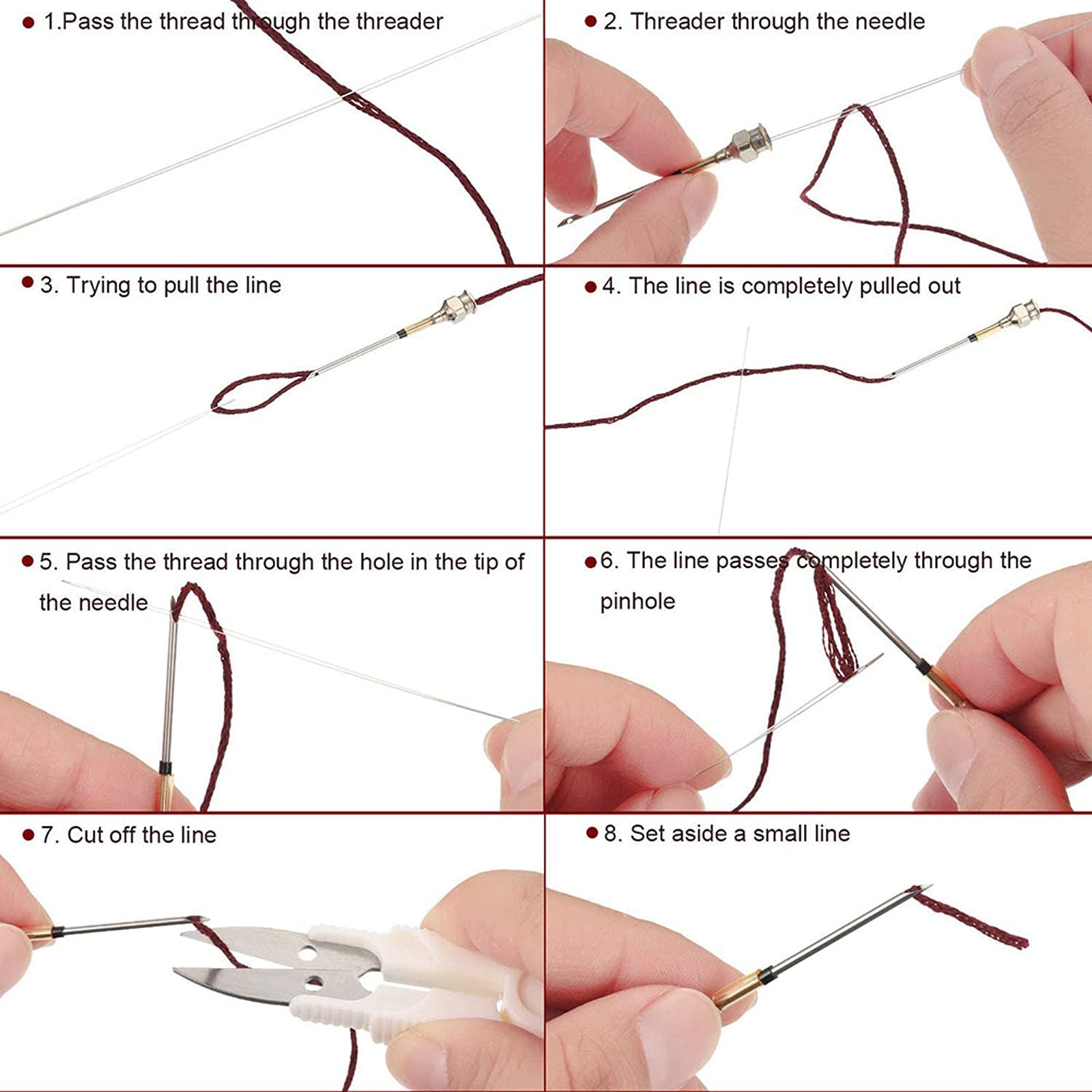 12pcs Adjustable Punch Needle Kits with Wooden Handles - DIY Embroidery Pens for Craft Stitching, Applique & Fabric Embellishment - Perfect for Home Decor, Wall Hangings & Textile Art Projects